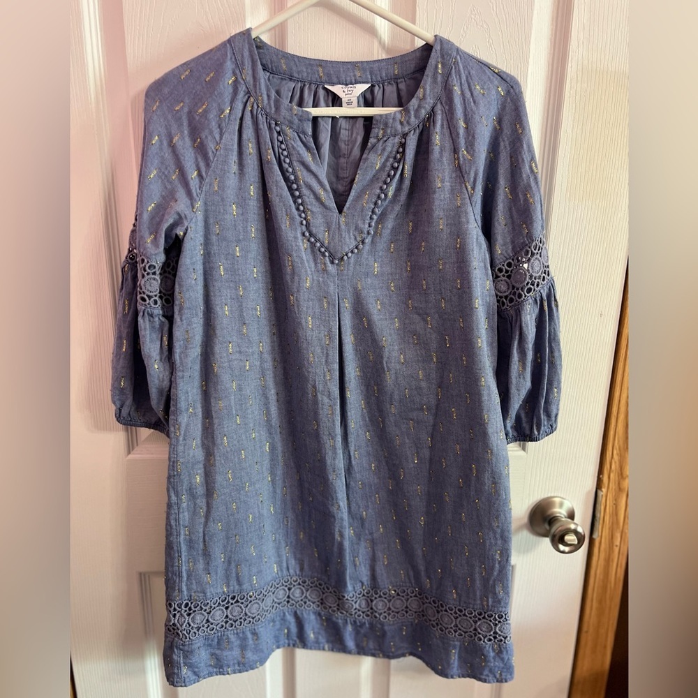 Crown & Ivy Chambray Mini Dress size PP